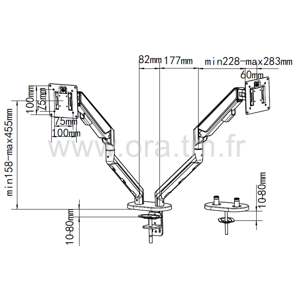 STFT - ACCESSOIRES DE BUREAU - SUPPORT PORTE ECRAN LCD